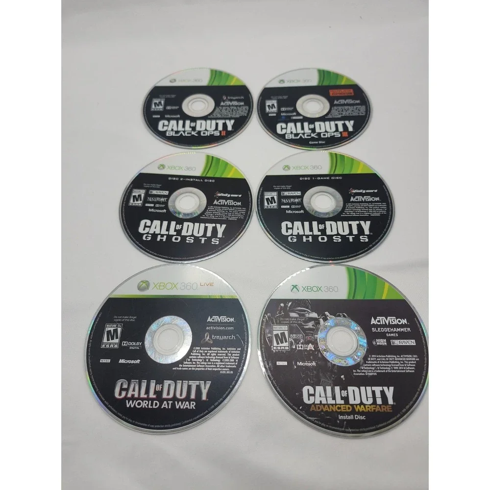 Call Of Duty Game Bundle: Ghosts, World At War, Advanced Warfare, Black Ops 2&3